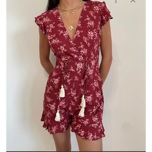 NWT Lost in Lunar Tamara Romper S Terracotta Floral Boho Tassel Fall Romance